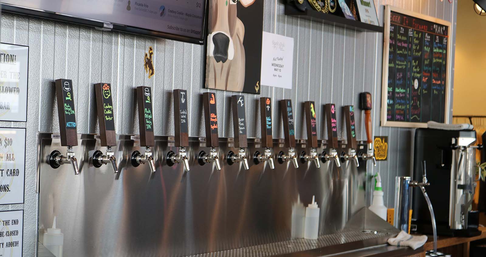 Beer taps at Cody Craft Brewing