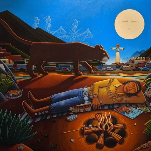 David P. Bradley (Minnesota Chippewa, b. 1954). "Tonto's Dream," 2013. Acrylic on canvas. Gift of The Alexander Bodini Foundation, in memory of Alexander Bodini. 8.13